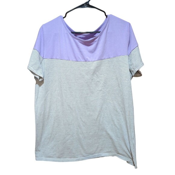 Unbranded Women Short Sleeve Tunic 2 XL Purple ,Grey & White - Picture 1 of 7